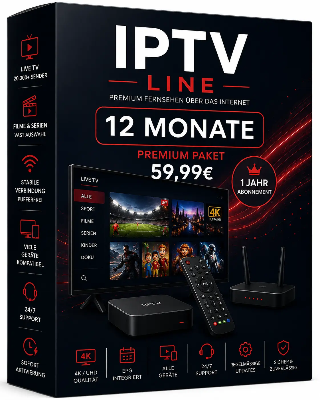 IPTV 12 Monate kaufen – IPTV 1 Jahr Premium Paket